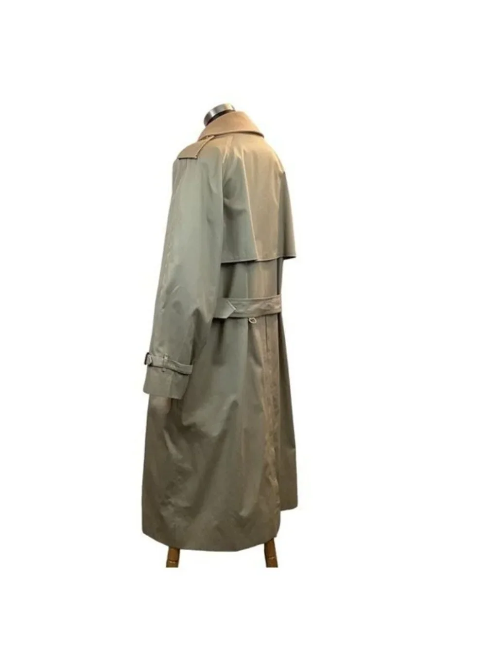 Burberry’s Nova Check Wool Lined Belted Mens Tan Trench Coat 48L